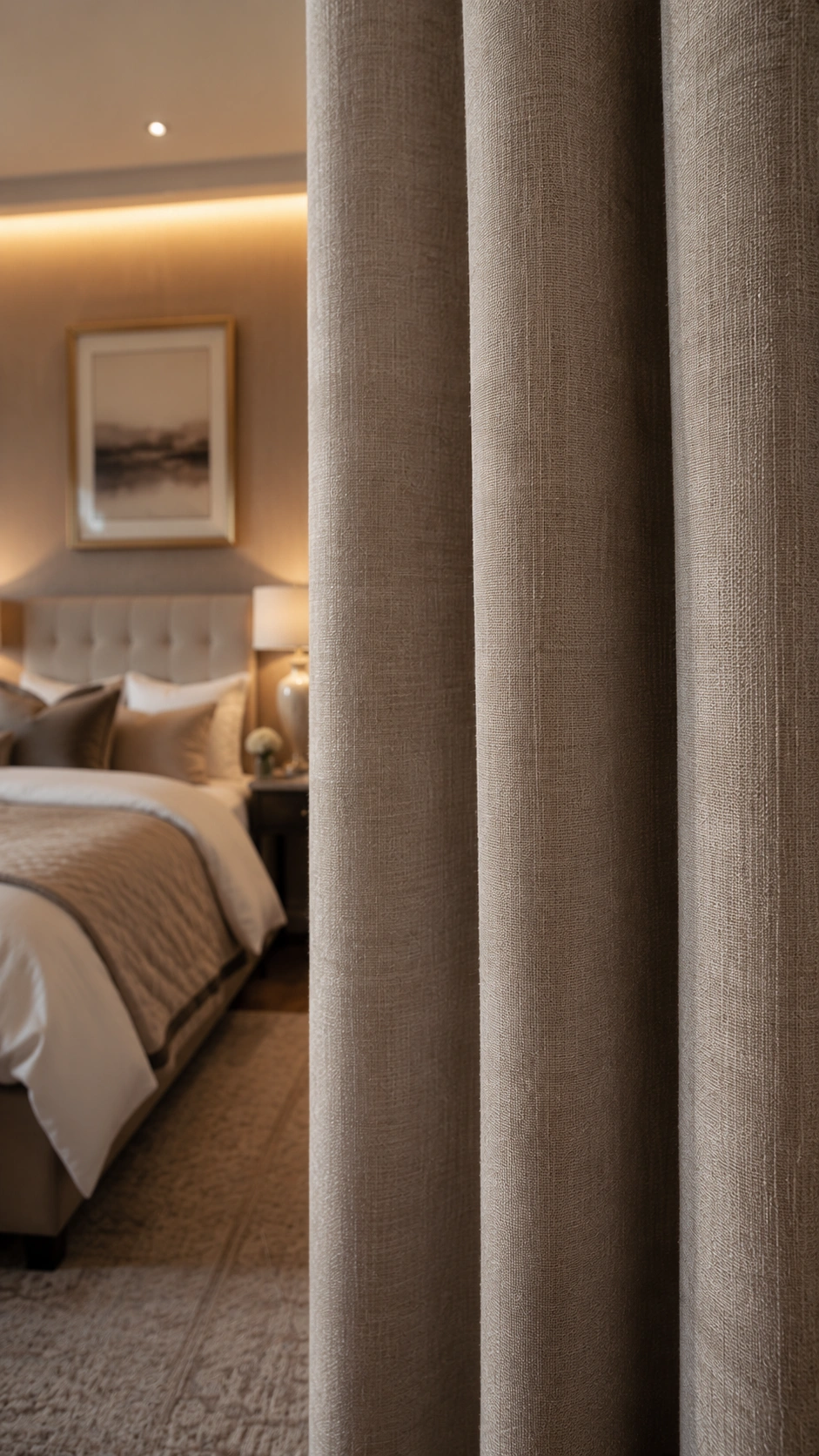 Bedroom curtains creating a restful atmosphere