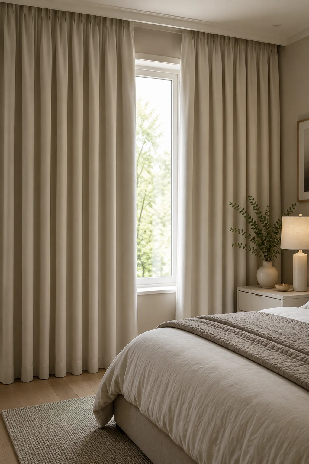 Made to measure blackout curtains in a modern Irish home by Curtain House