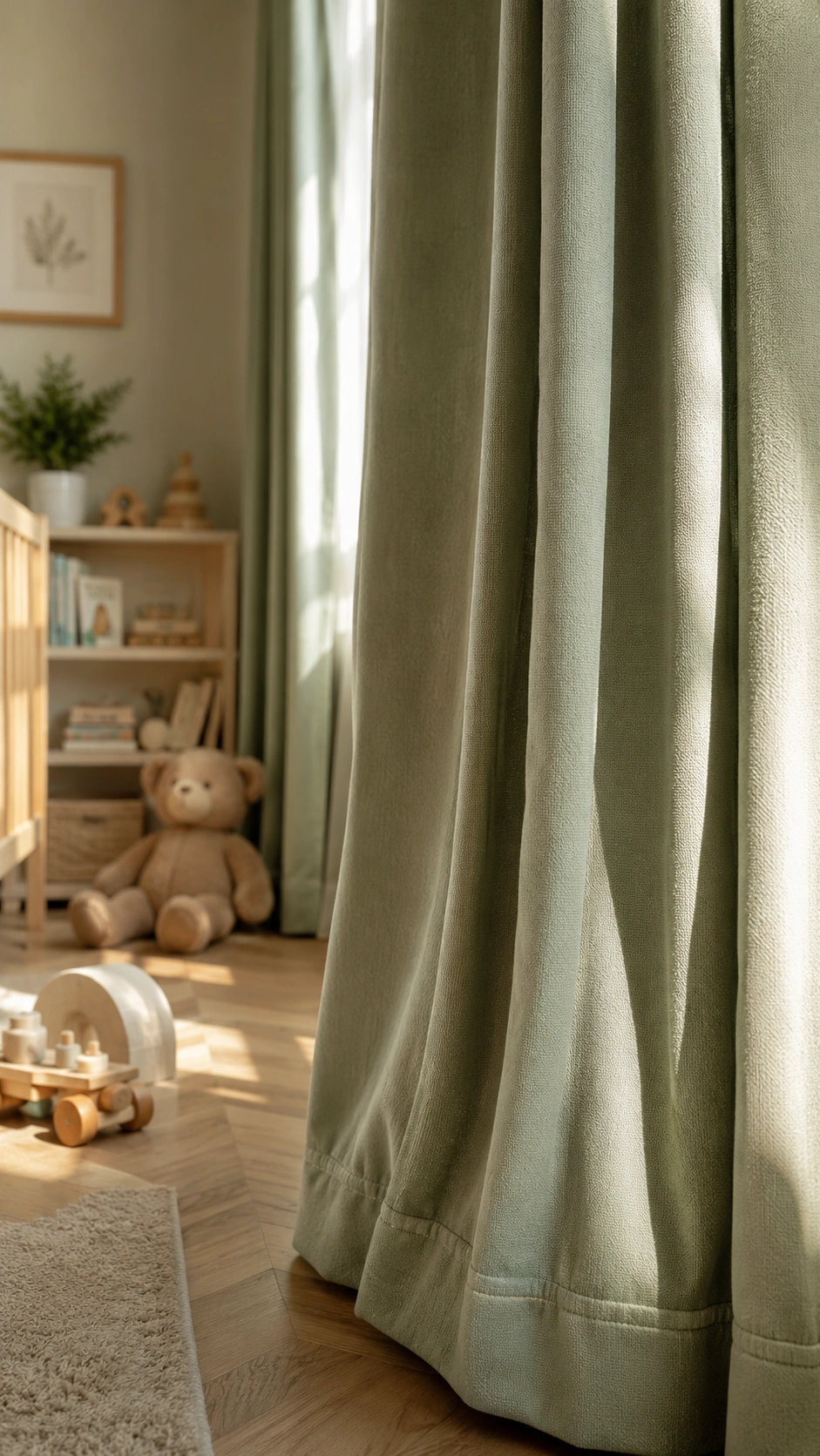Colourful curtains in a children's bedroom