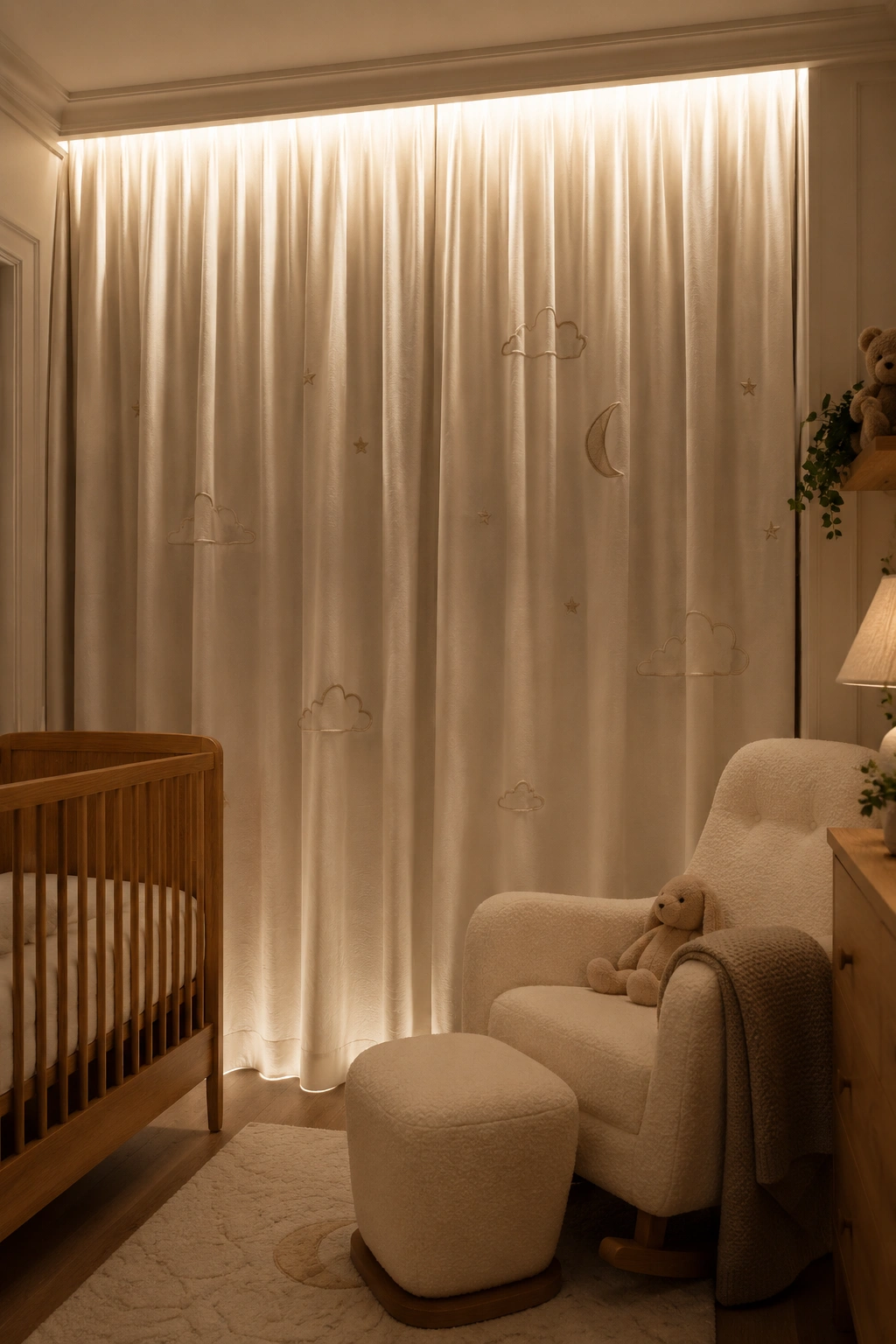Nursery curtains Ireland with soft neutral made to measure panels