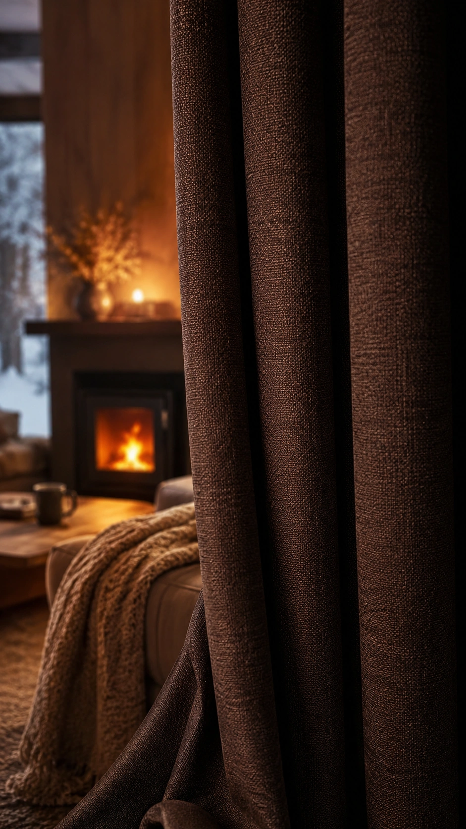 Thermal lined curtains helping insulate an Irish home