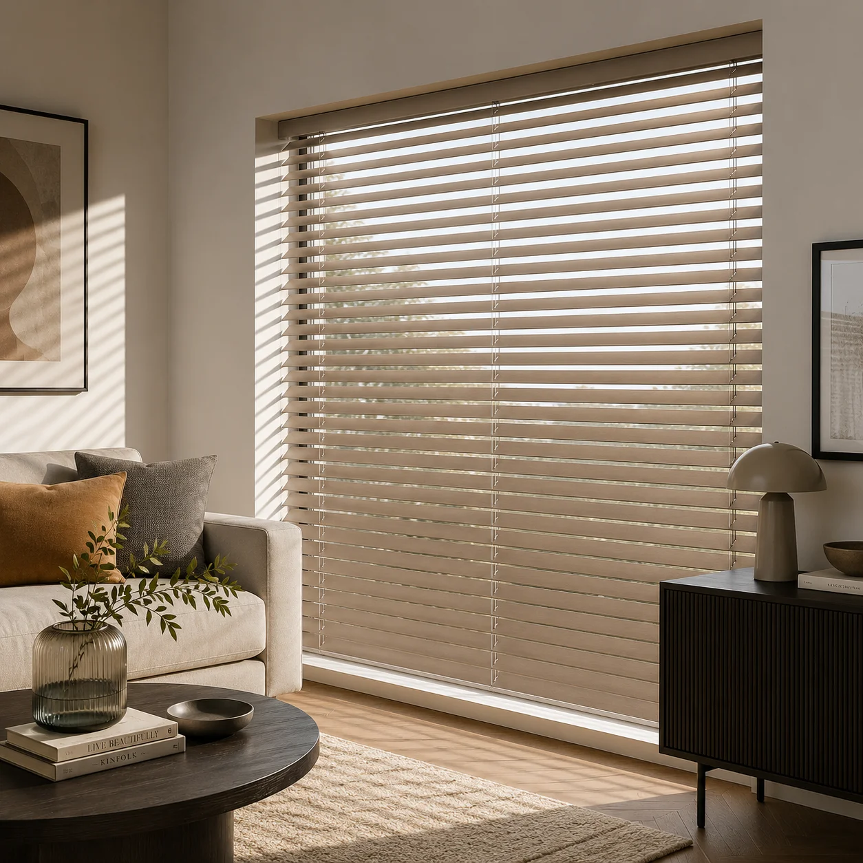 Venetian blinds with adjustable slats for privacy and light control in Irish homes