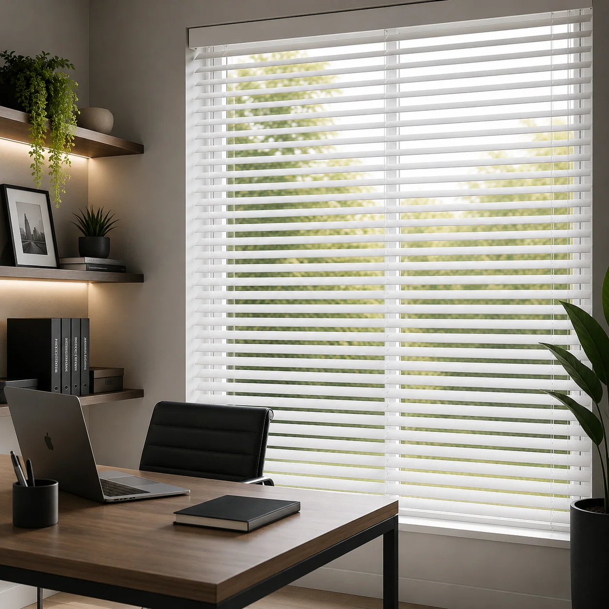 Venetian blinds with adjustable slats for privacy and light control in Irish homes